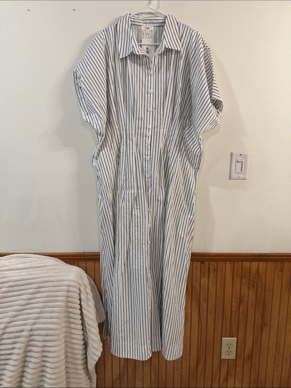 Black Striped Maxi Shirt Dress - Oddi